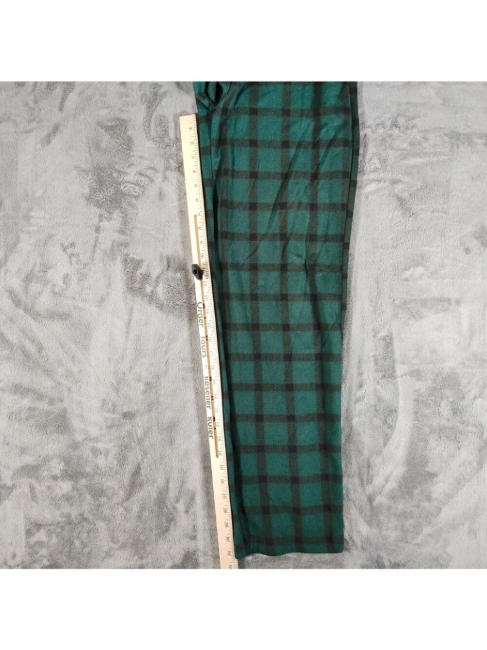Royal Class Mens Green and Black Plaid Fleece Pajama Sleep Pants (Small) *Flaw* - Picture 10 of 11